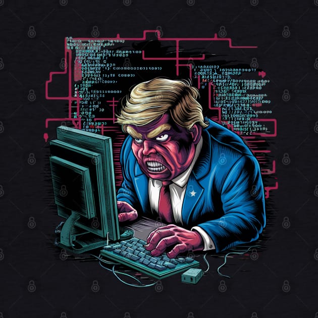 angry Trump try to coding the new USA by woormle